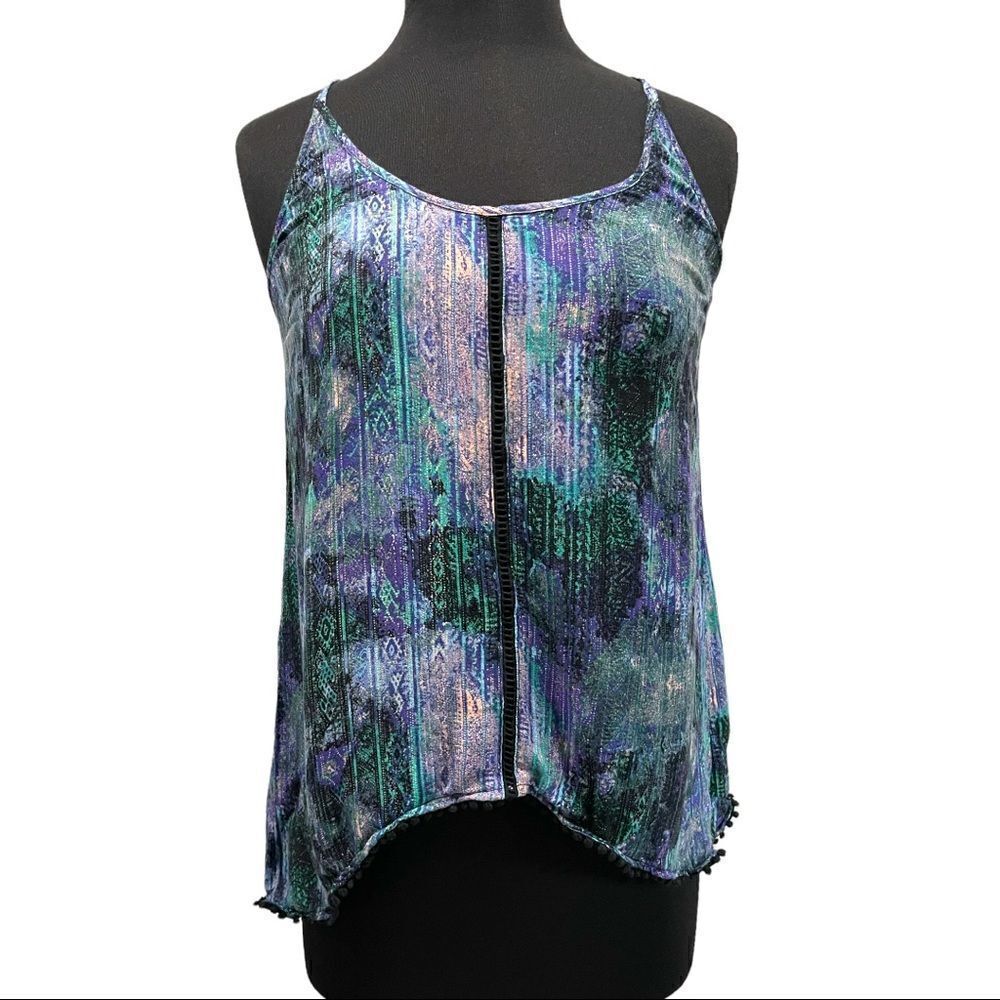 ecote Watercolor Flyaway Back Tank Top S